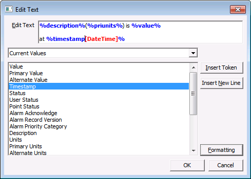 Edit Text Dialog Box